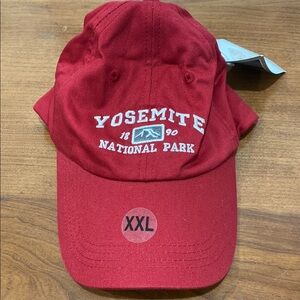 Yosemite National Park Travel Hiking Camping Red Strapback Unisex Hat XXL